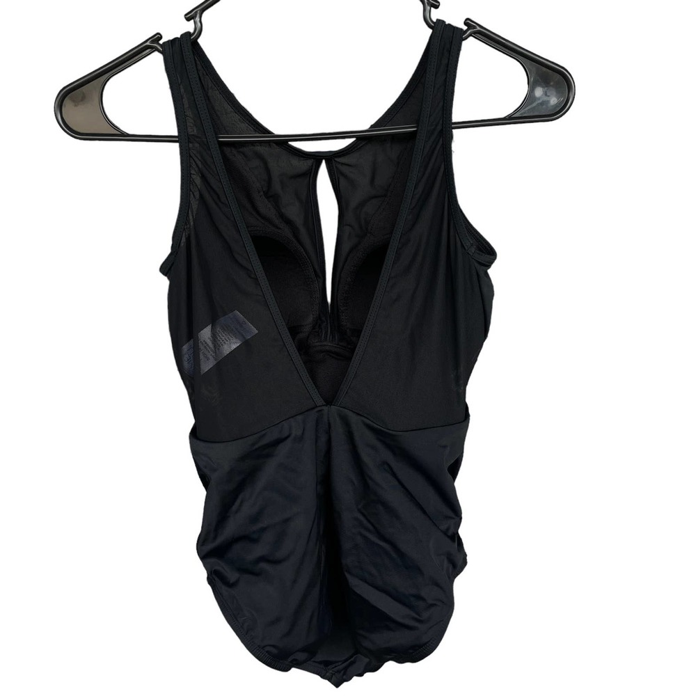 Time and Tru Swimsuit Womens Small‎ Black Mesh Front Beach One Piece